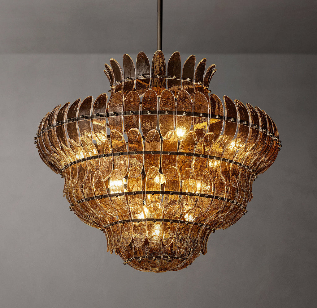 Sculptural Amelia Smoke Round Glass Chandelier — view 2