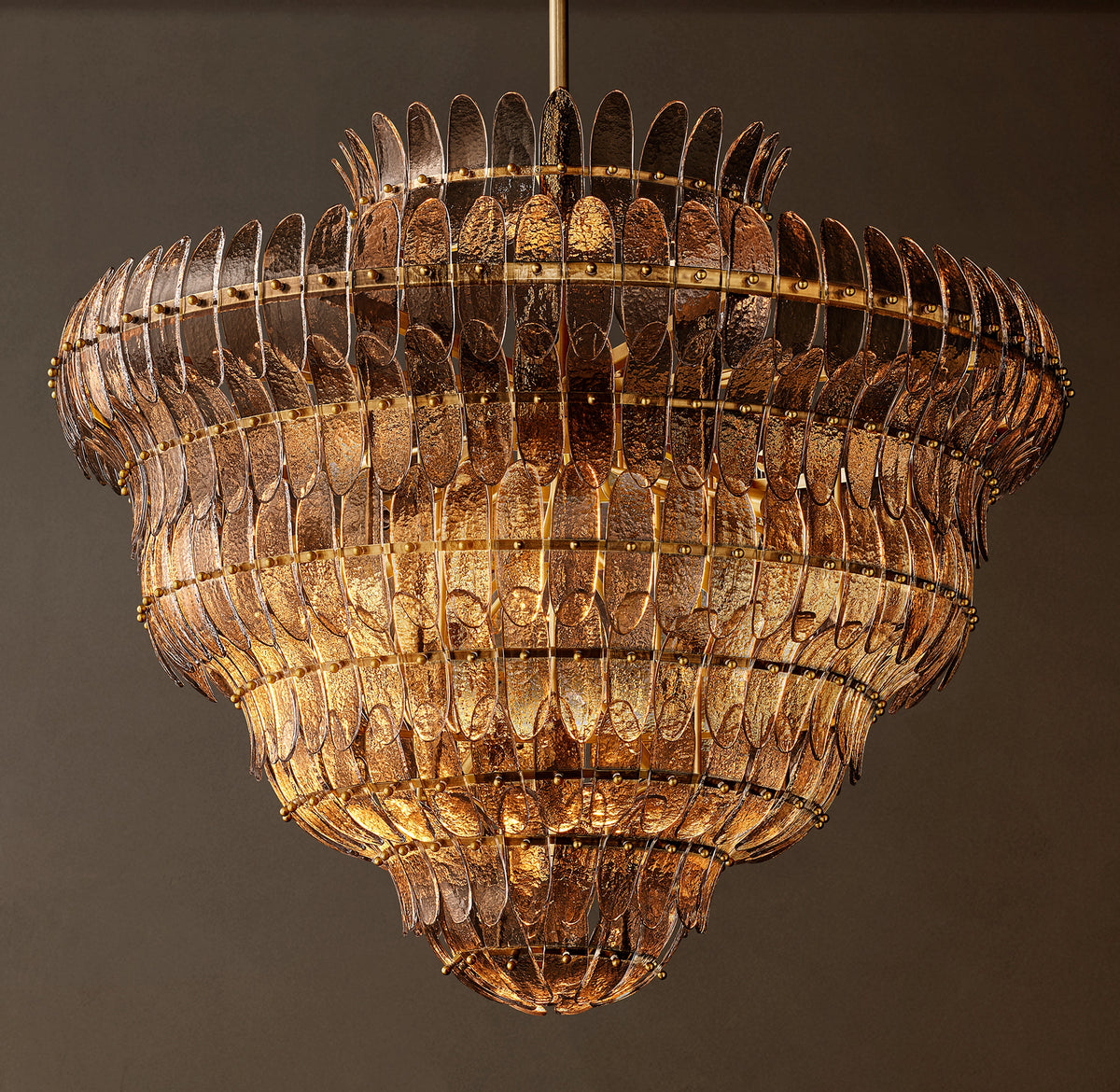 Sculptural Amelia Smoke Glass Round Chandelier – 48" — view 1