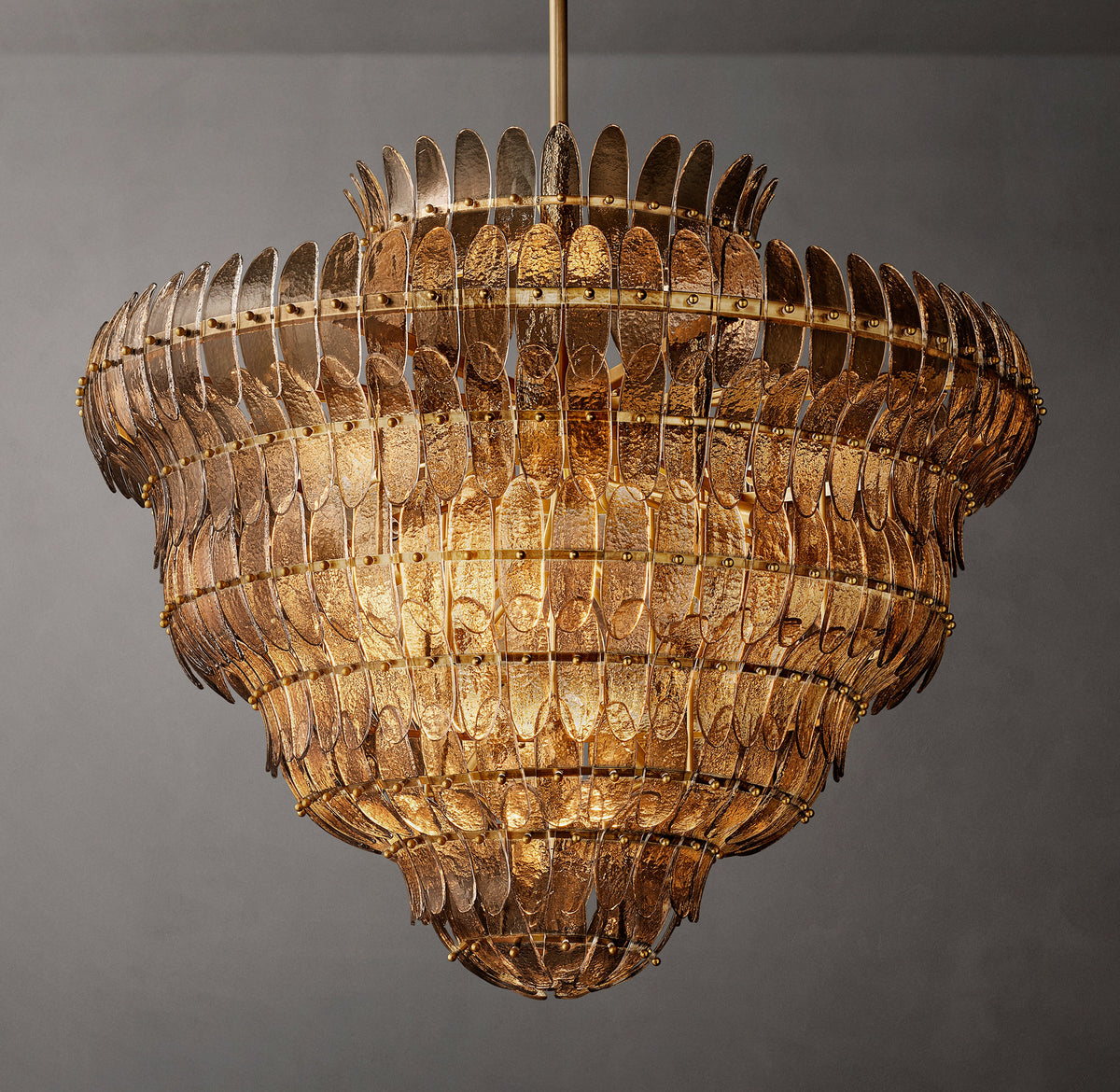 Sculptural Amelia Smoke Glass Round Chandelier – 48" — view 2