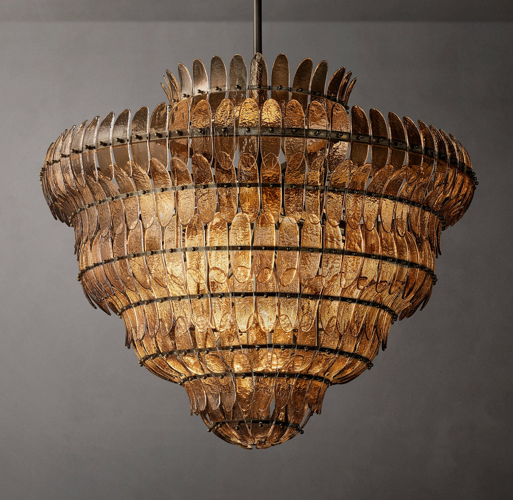 Sculptural Amelia Smoke Round Glass Chandelier — view 2