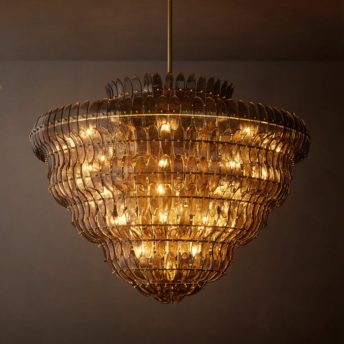 Sculptural Amelia Smoke Glass Round Chandelier – 60" — view 1