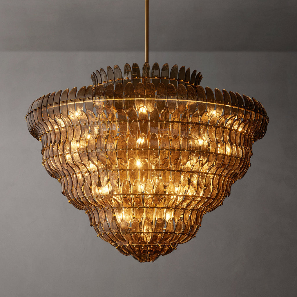Sculptural Amelia Smoke Glass Round Chandelier – 60" — view 2