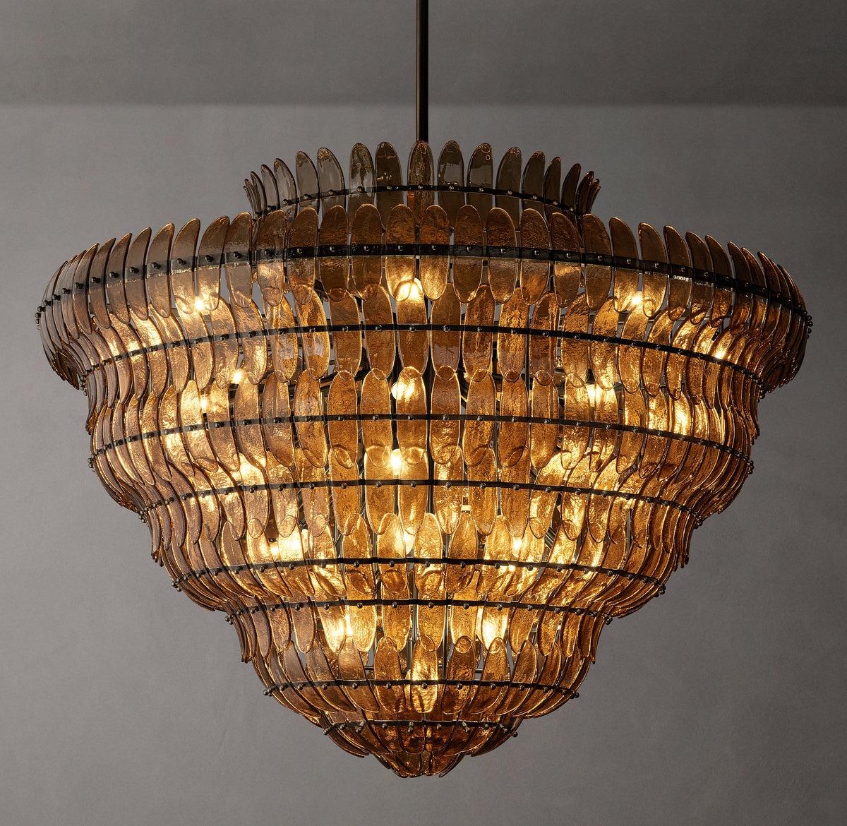 Sculptural Amelia Smoke Round Glass Chandelier — view 2