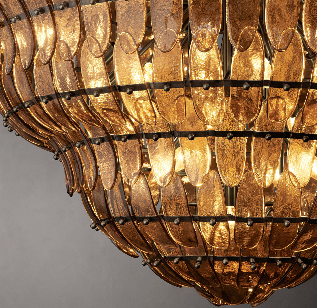 Sculptural Amelia Smoke Round Glass Chandelier — view 3