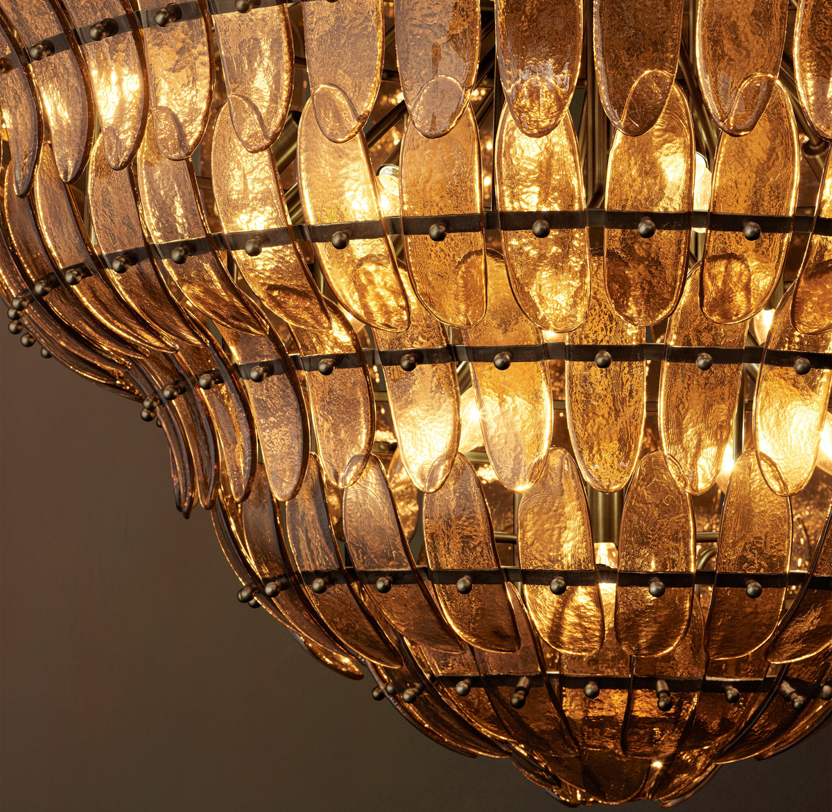 Sculptural Amelia Smoke Round Glass Chandelier — view 4