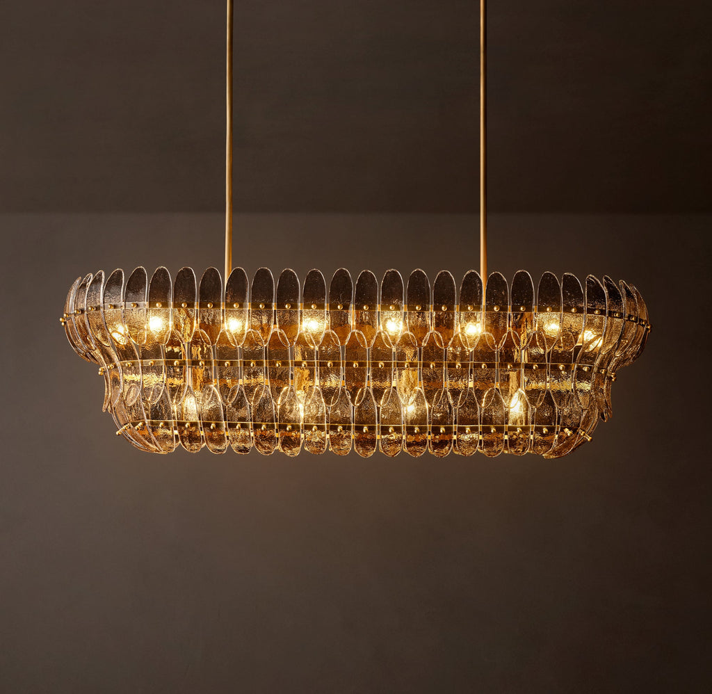 Sculptural Amelia Smoke Glass Linear Chandelier – 54" — view 1