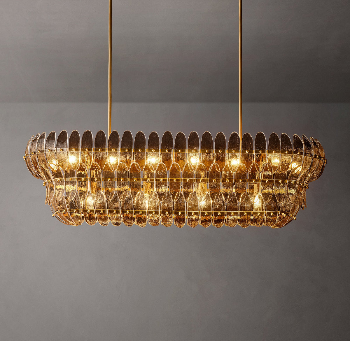 Sculptural Amelia Smoke Glass Linear Chandelier – 54" — view 2