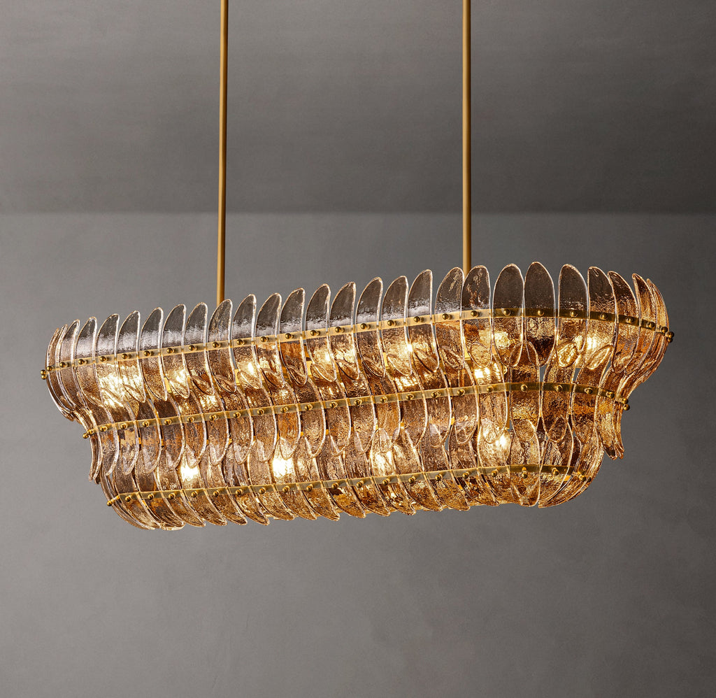 Sculptural Amelia Smoke Glass Linear Chandelier – 54" — view 4