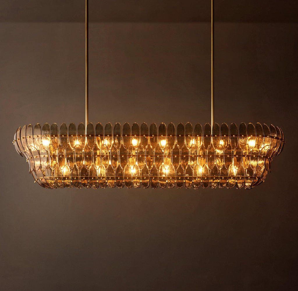Sculptural Amelia Smoke Glass Linear Chandelier – 54" — view 1