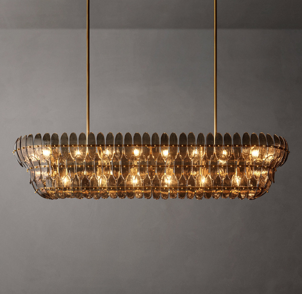Sculptural Amelia Smoke Glass Linear Chandelier – 54" — view 2