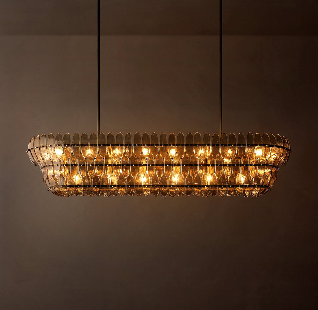 Sculptural Amelia Smoke Glass Linear Chandelier – 72" — view 1