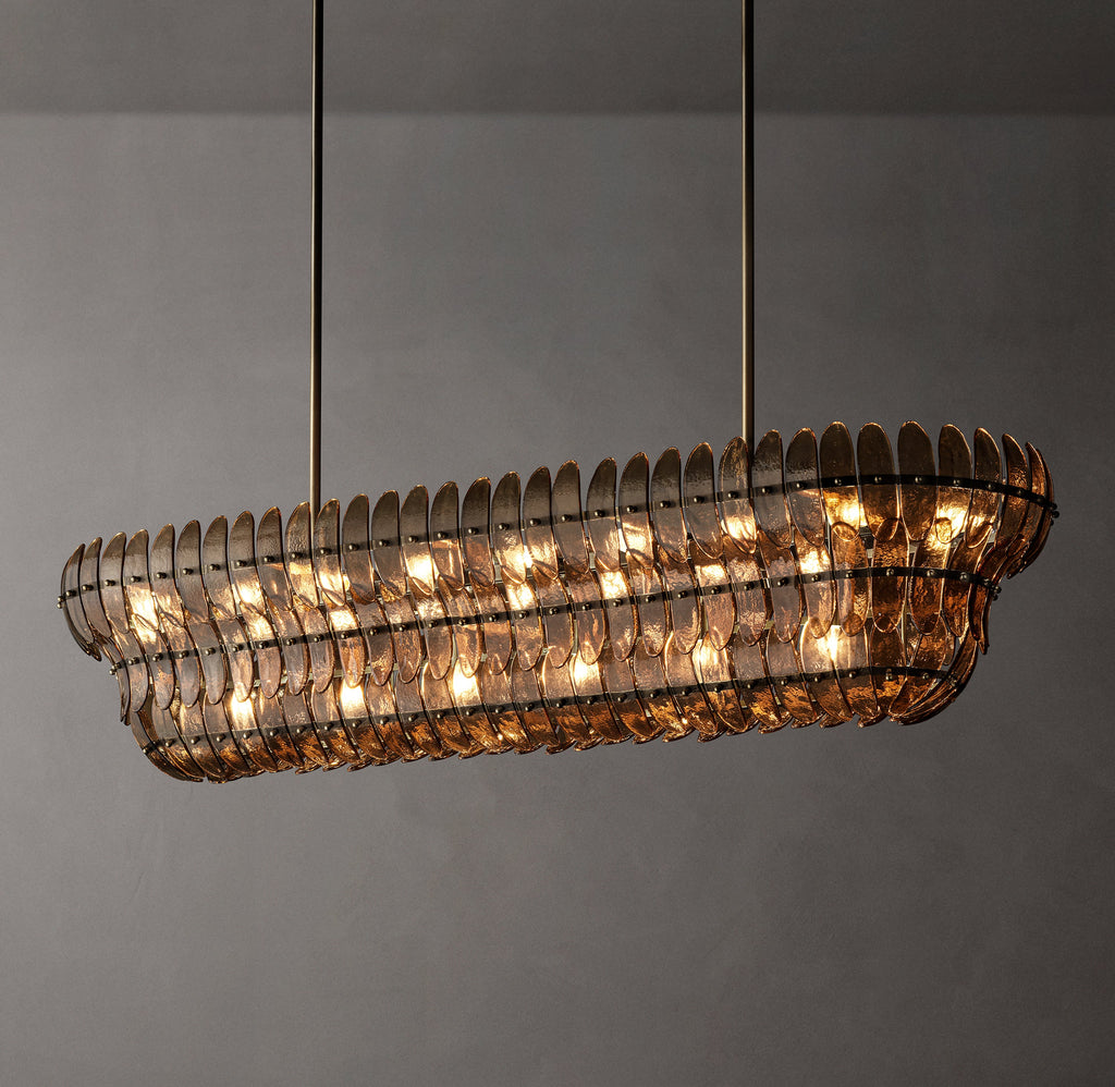 Sculptural Amelia Smoke Glass Linear Chandelier – 72" — view 3