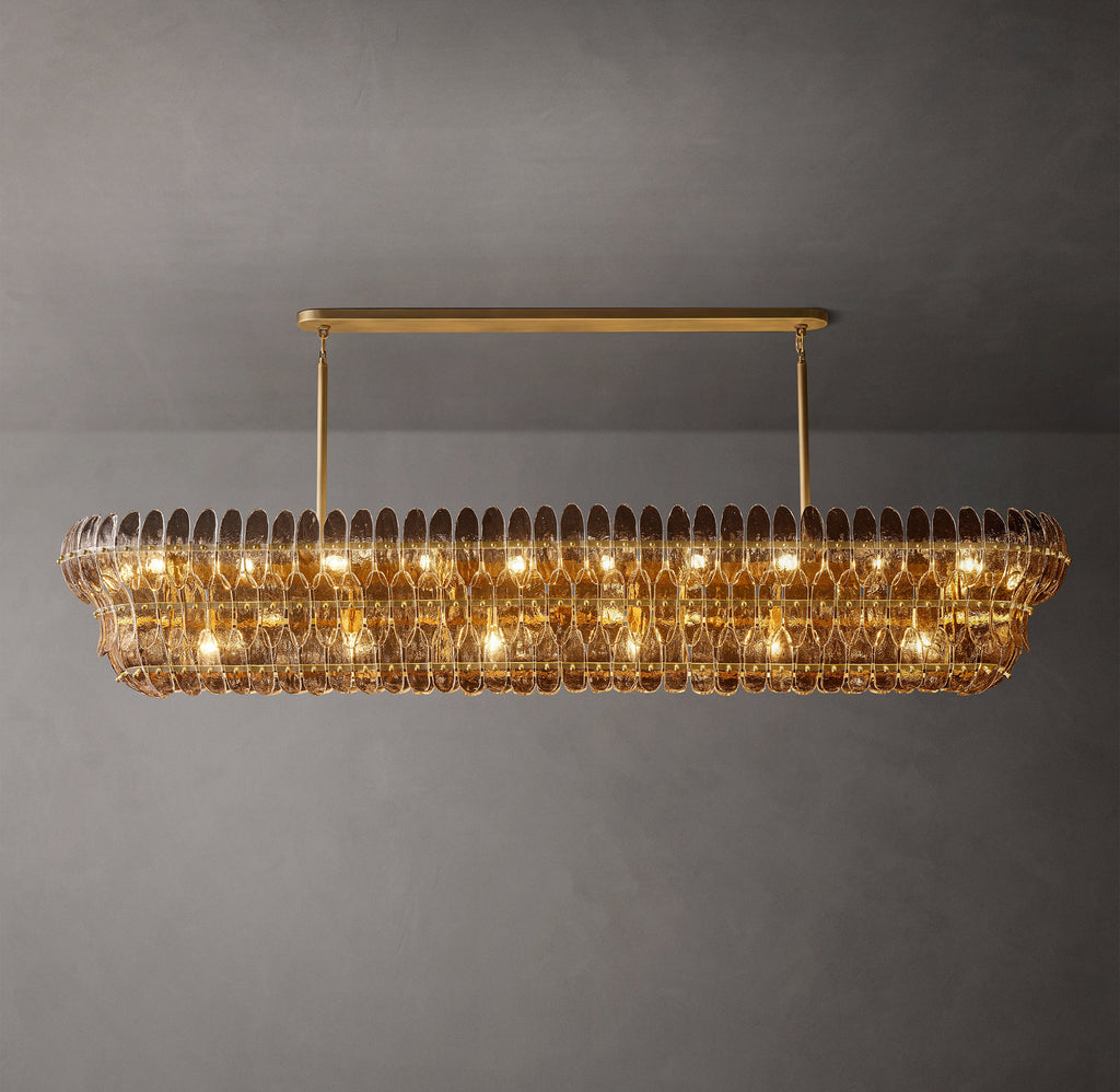 Sculptural Amelia Smoke Glass Linear Chandelier – 90" — view 2