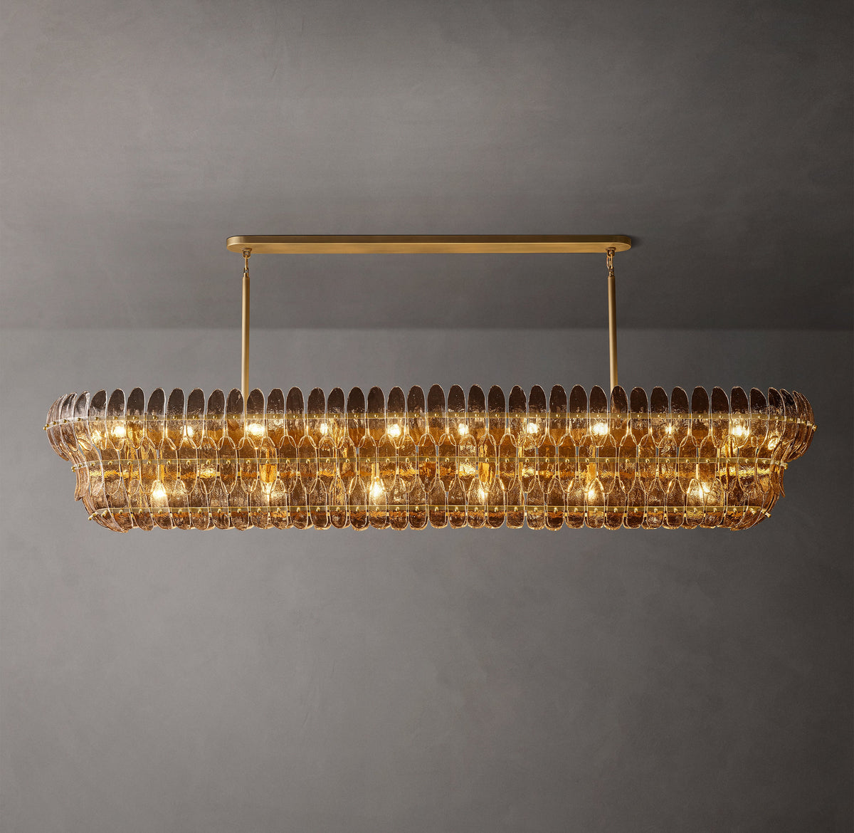 Sculptural Amelia Smoke Glass Linear Chandelier – 90" — view 2