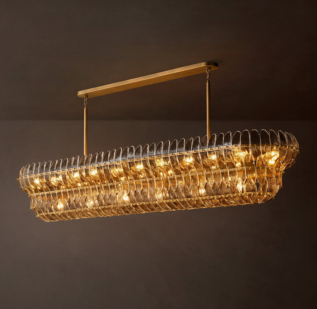 Sculptural Amelia Smoke Glass Linear Chandelier – 90" — view 3