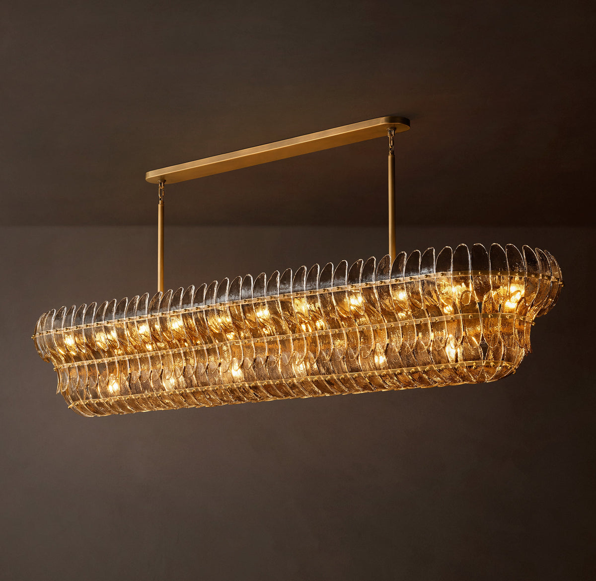 Sculptural Amelia Smoke Glass Linear Chandelier – 90" — view 3