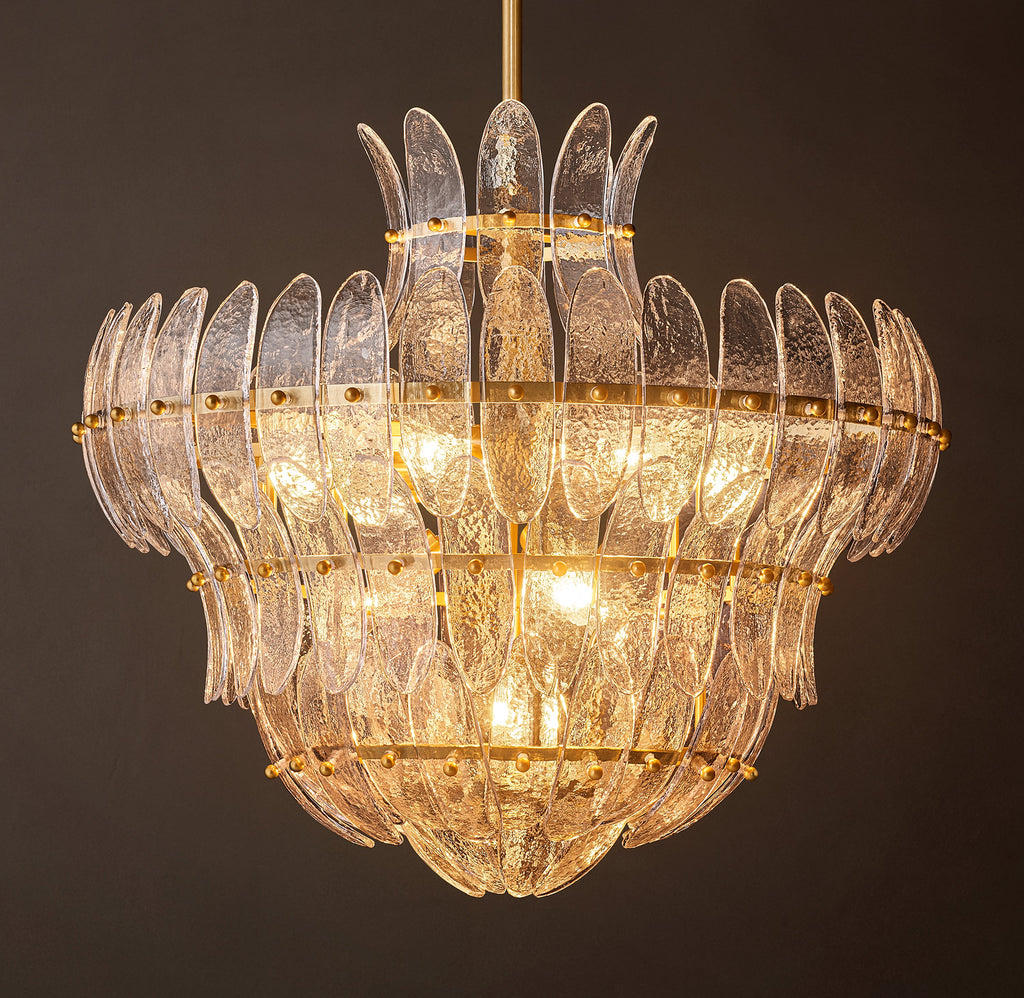 Sculptural Amelia Clear Glass Round Chandelier – 26" — view 1