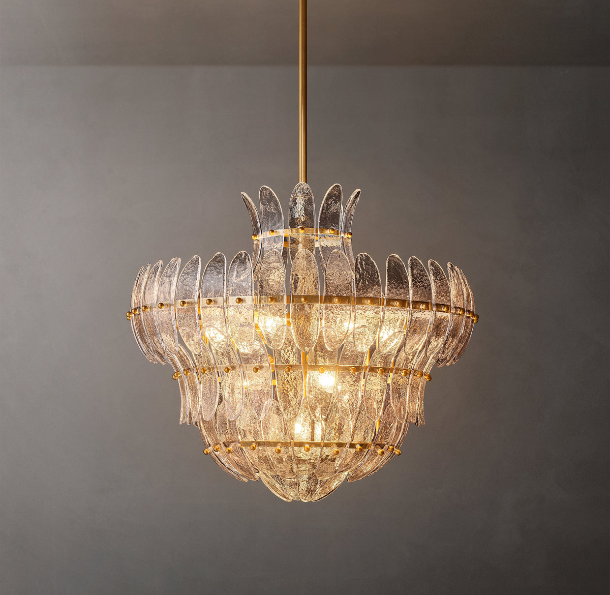 Sculptural Amelia Clear Glass Round Chandelier – 26" — view 2