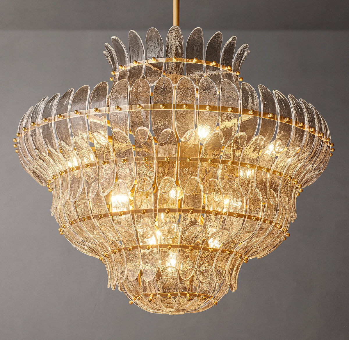 Sculptural Amelia Clear Glass Round Chandelier – 36" — view 2