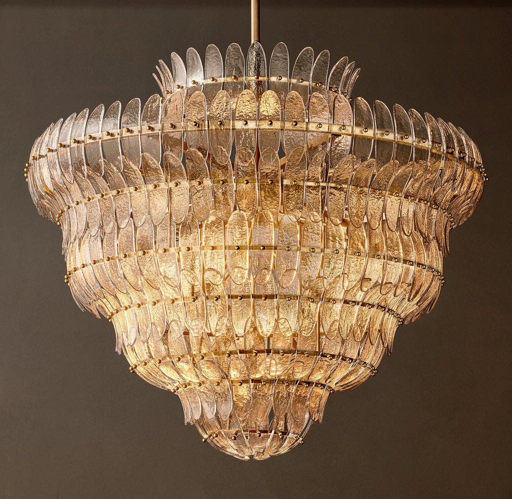 Sculptural Amelia Clear Glass Round Chandelier – 48" — view 1