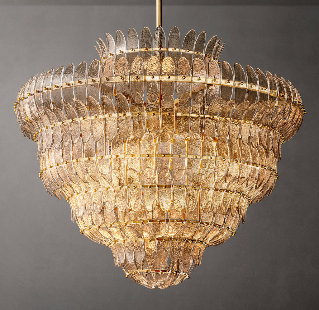 Sculptural Amelia Clear Glass Round Chandelier – 48" — view 2