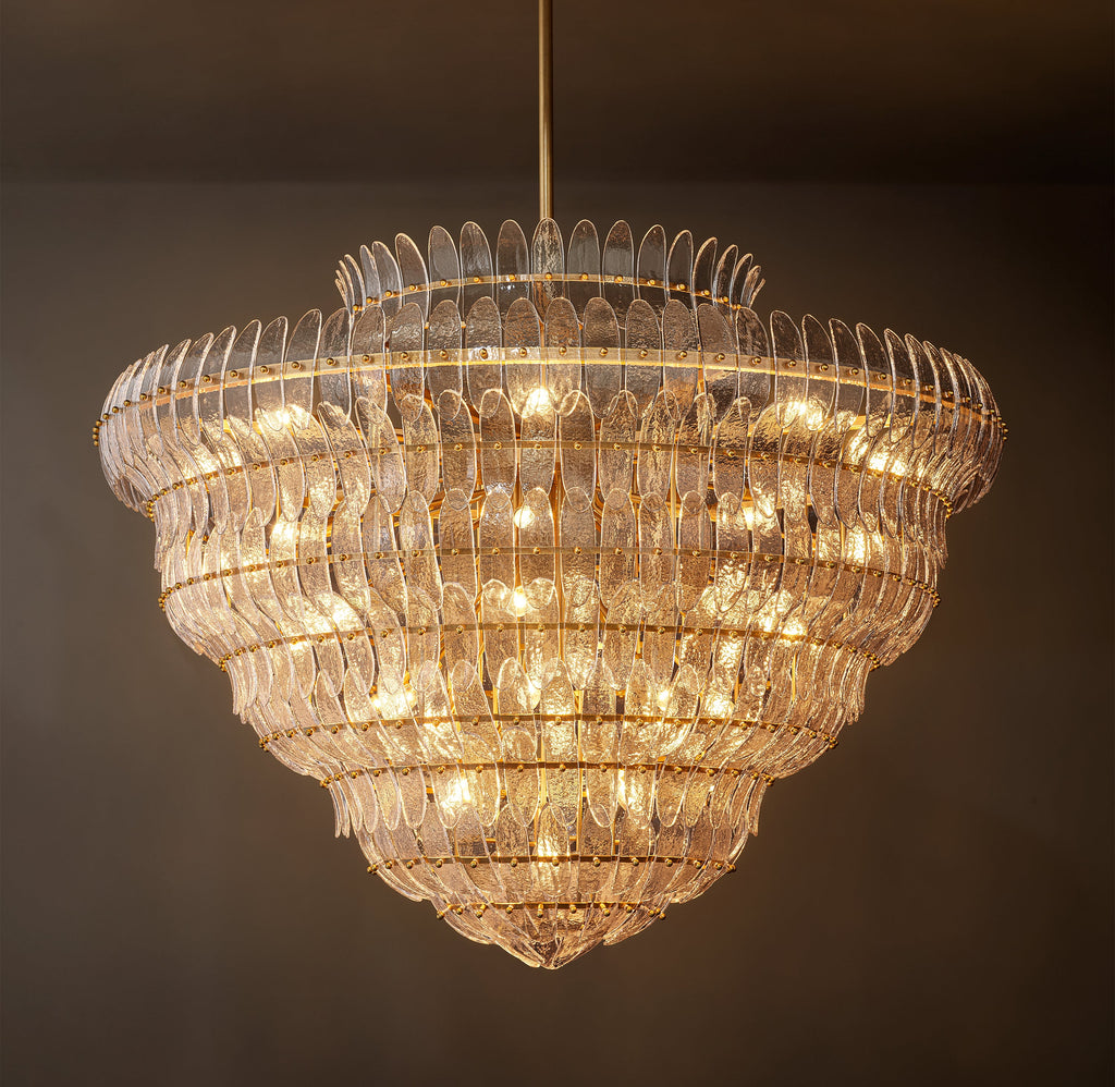 Sculptural Amelia Clear Glass Round Chandelier – 60" — view 1