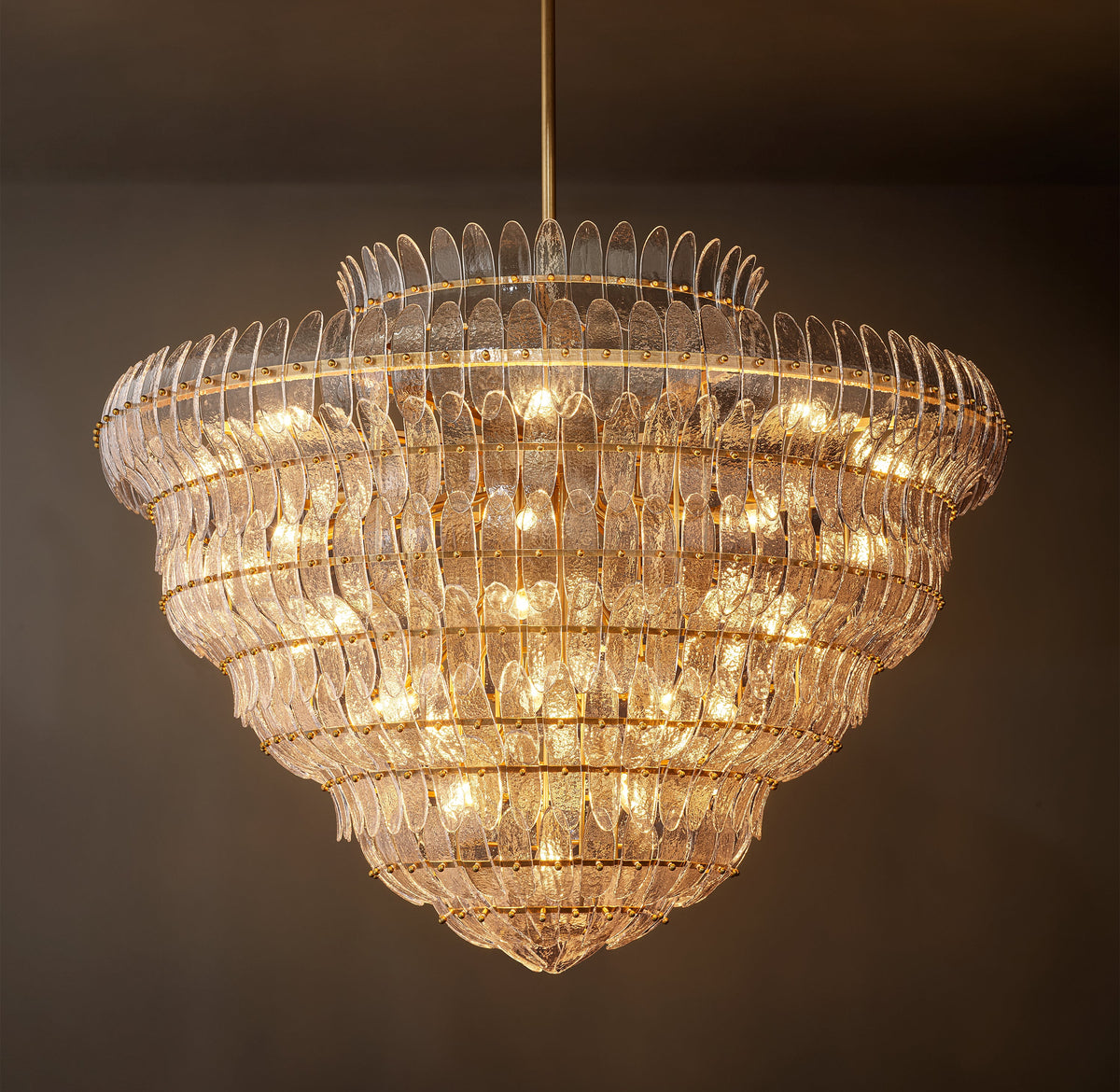 Sculptural Amelia Clear Glass Round Chandelier – 60" — view 1