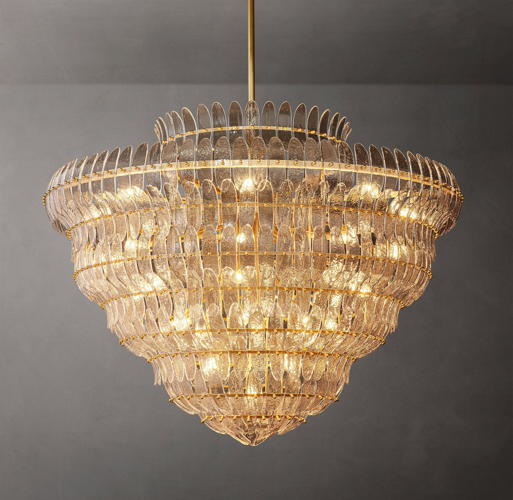 Sculptural Amelia Clear Glass Round Chandelier – 60" — view 2