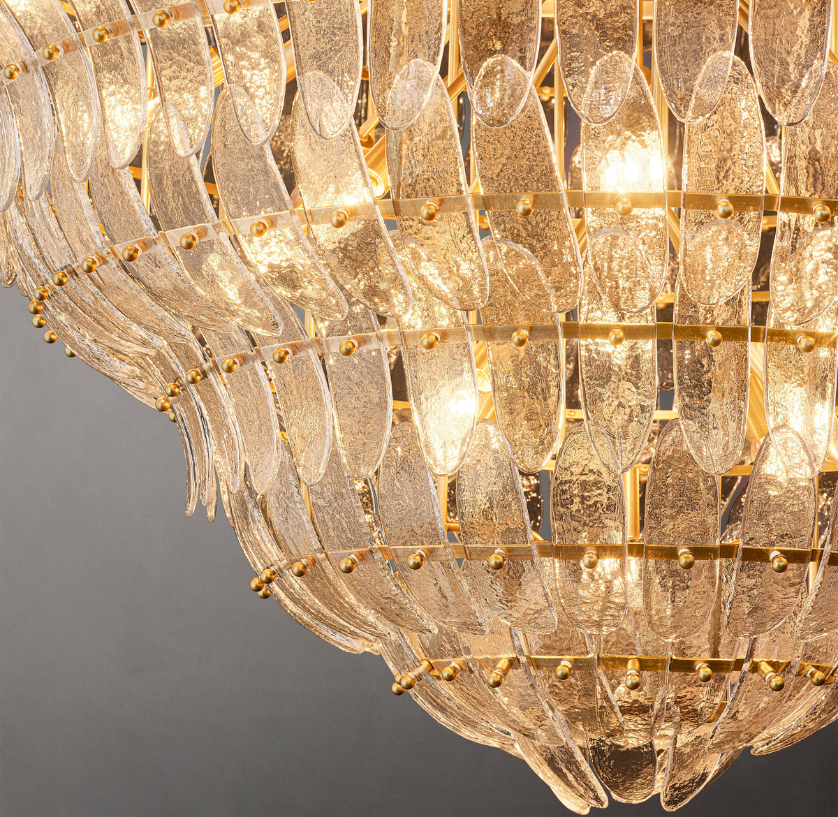 Sculptural Amelia Clear Glass Round Chandelier – 60" — view 3