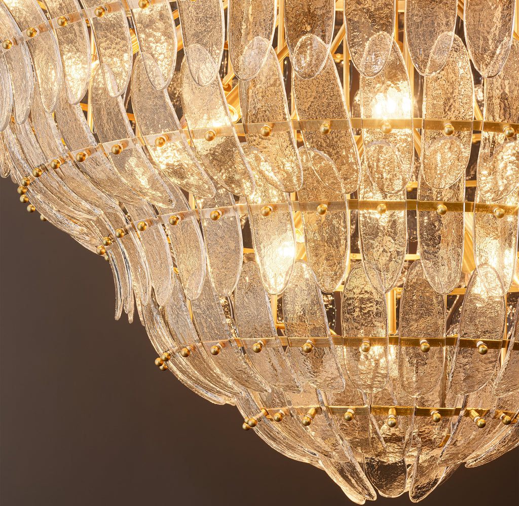 Sculptural Amelia Clear Glass Round Chandelier – 60" — view 4