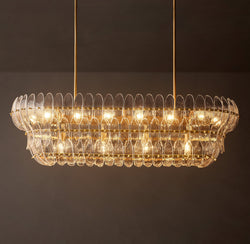 Sculptural Amelia Clear Glass Linear Chandelier – 54"