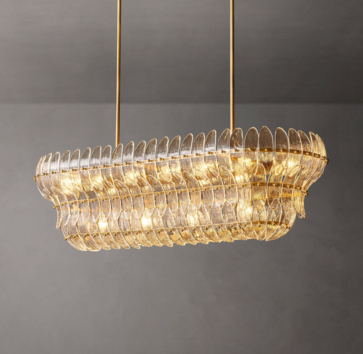 Sculptural Amelia Clear Glass Linear Chandelier – 54" — view 3