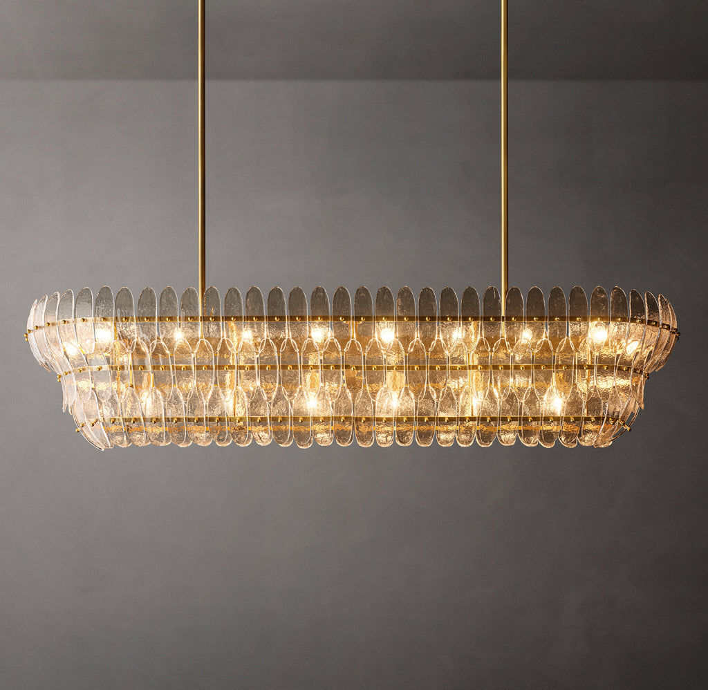 Sculptural Amelia Clear Glass Linear Chandelier – 72" — view 2
