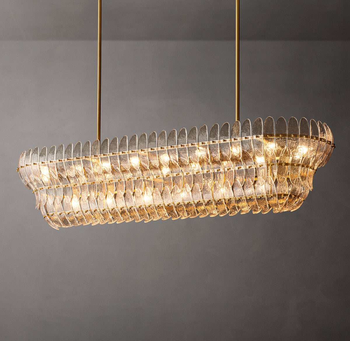 Sculptural Amelia Clear Glass Linear Chandelier – 72" — view 3