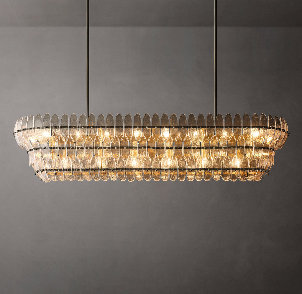 Sculptural Amelia Clear Glass Linear Chandelier – 54" — view 2
