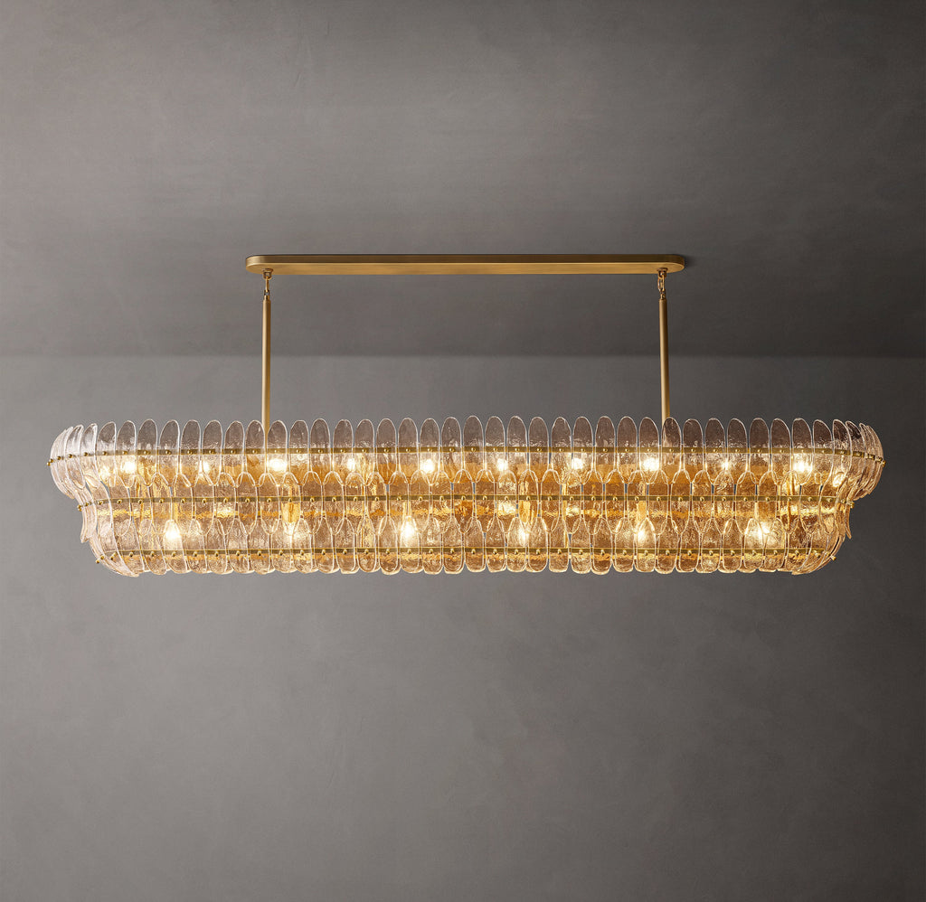 Sculptural Amelia Clear Glass Linear Chandelier – 90" — view 2