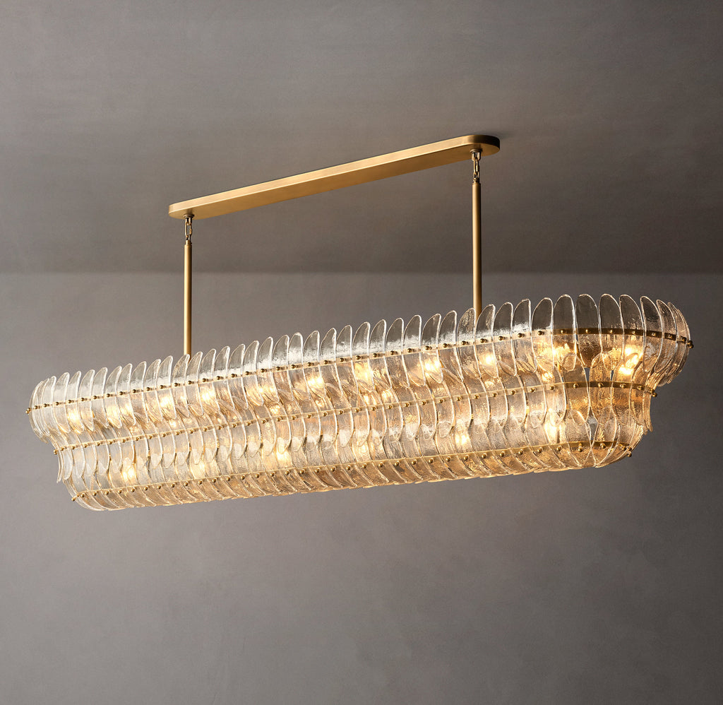Sculptural Amelia Clear Glass Linear Chandelier – 90" — view 4