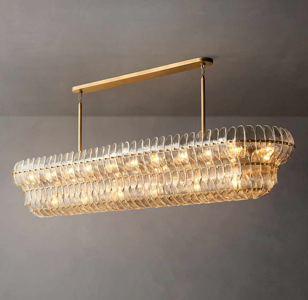 Sculptural Amelia Clear Glass Linear Chandelier – 90" — view 4