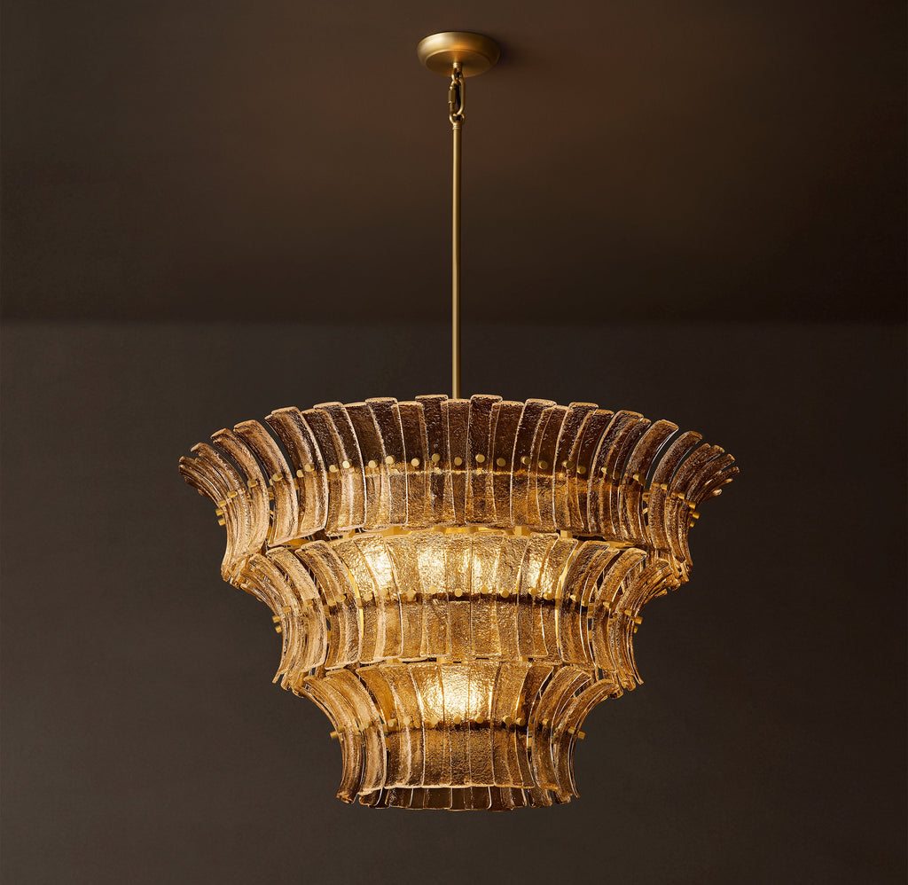 Heritage Romano Smoke Glass Round Chandelier – 36" — view 1
