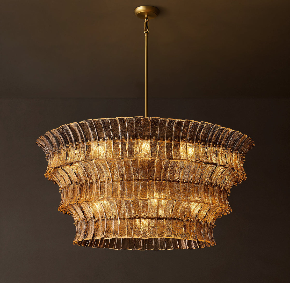 Heritage Romano Smoke Glass Round Chandelier – 48" — view 1