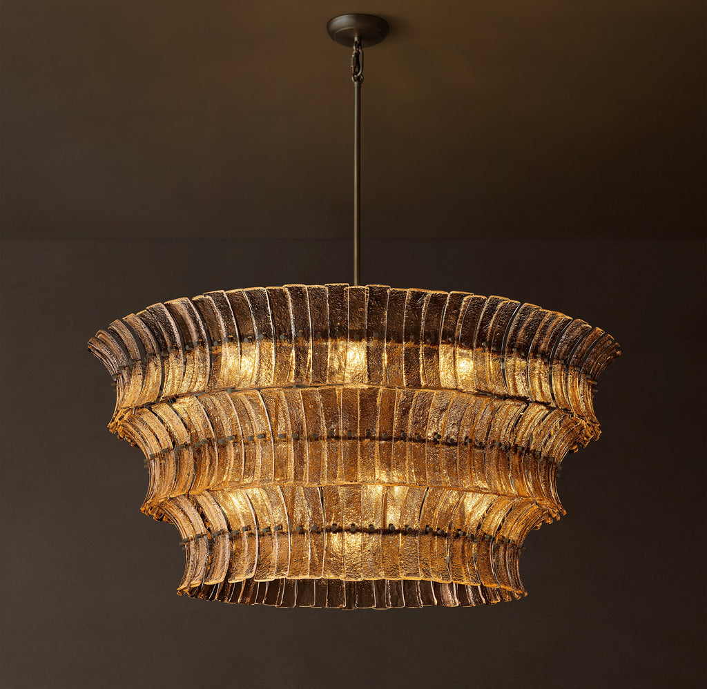 Heritage Romano Smoke Glass Round Chandelier – 48" — view 1