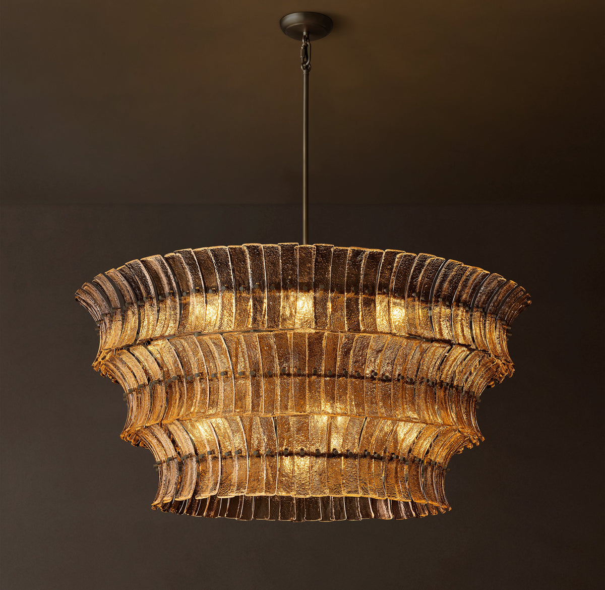 Heritage Romano Smoke Glass Round Chandelier – 48" — view 1