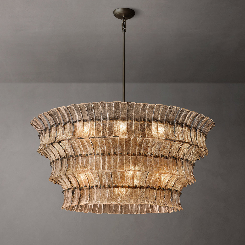 Heritage Romano Smoke Glass Round Chandelier – 48" — view 2