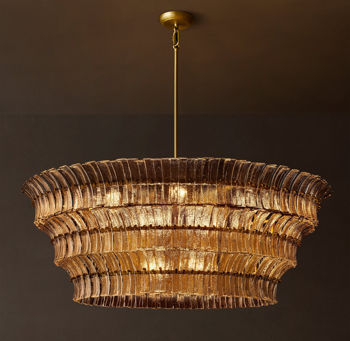 Heritage Romano Smoke Glass Round Chandelier – 60" — view 1
