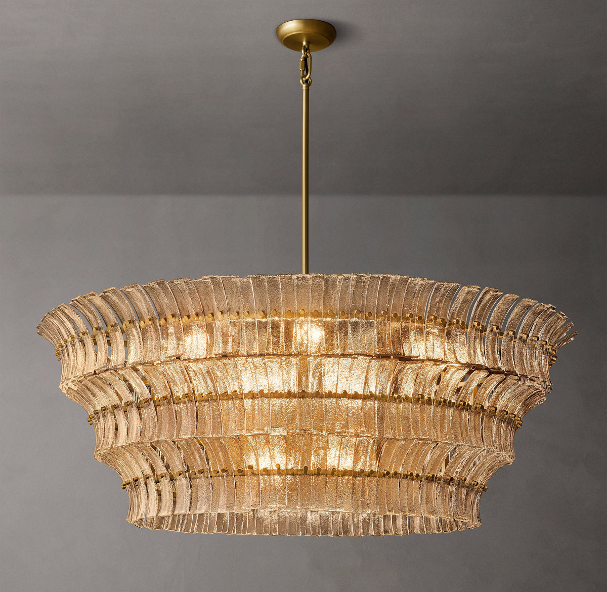 Heritage Romano Smoke Glass Round Chandelier – 60" — view 2