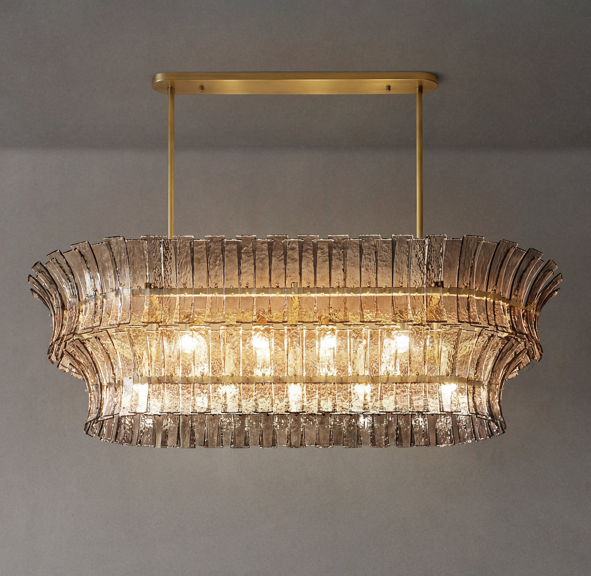 Heritage Romano Smoke Glass Linear Chandelier – 54" — view 2