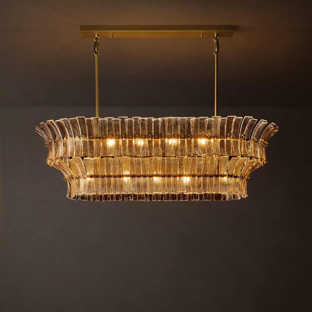 Heritage Romano Smoke Glass Linear Chandelier – 54" — view 3
