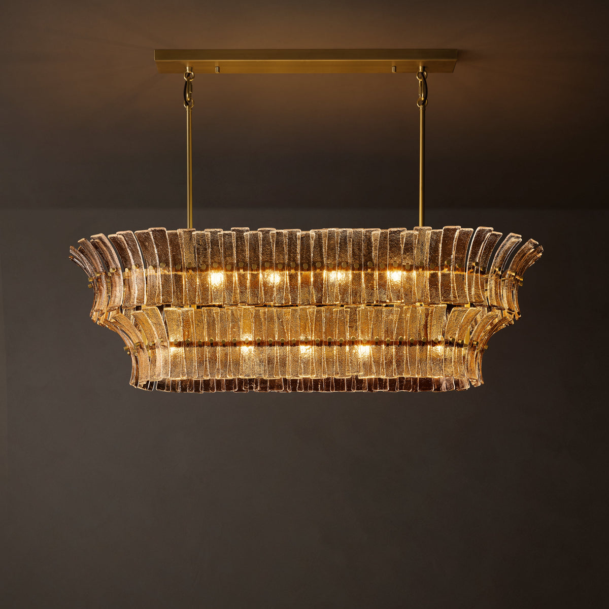 Heritage Romano Smoke Glass Linear Chandelier – 54" — view 3