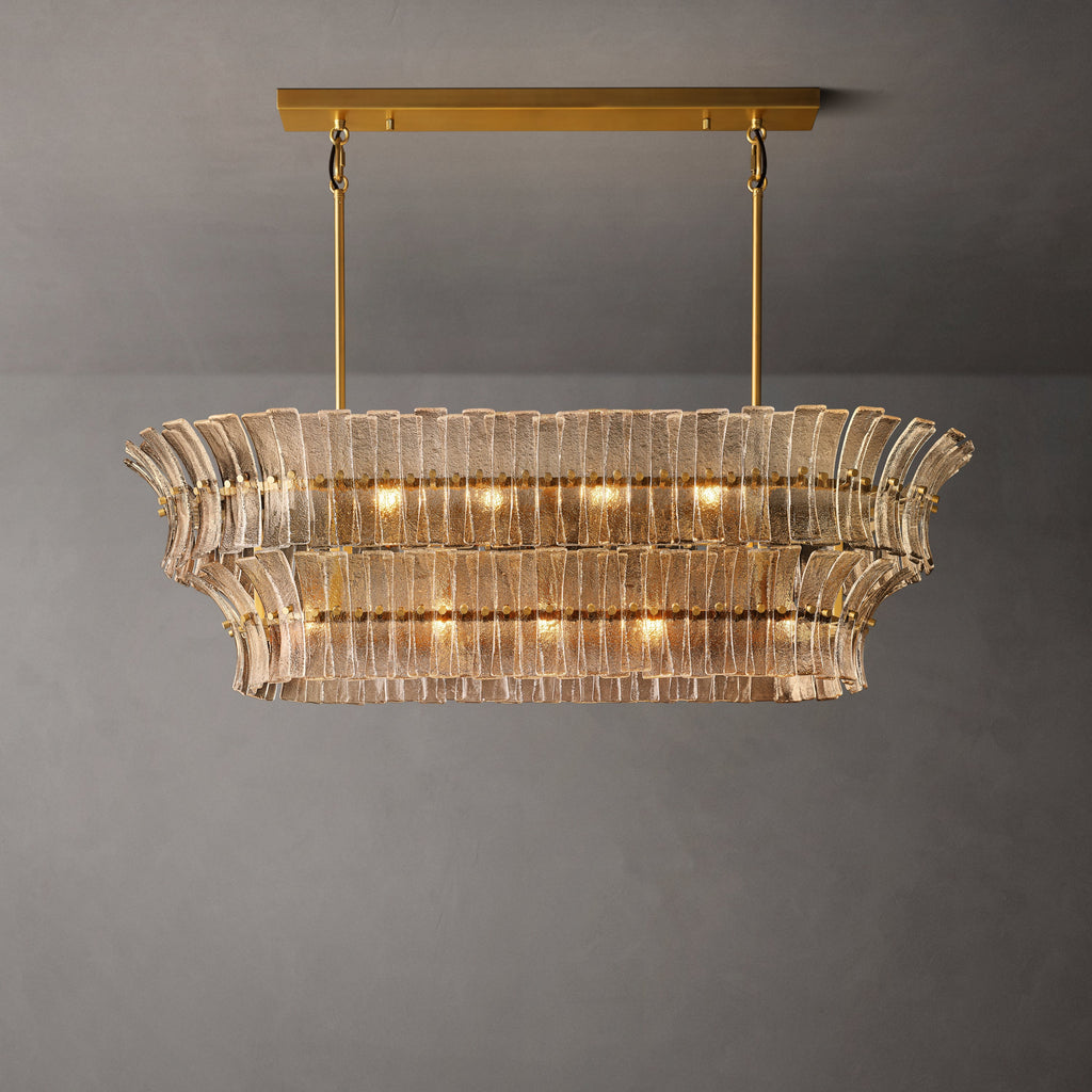 Heritage Romano Smoke Glass Linear Chandelier – 54" — view 4