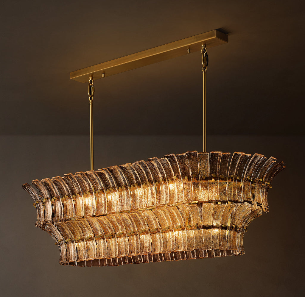 Heritage Romano Smoke Glass Linear Chandelier – 54" — view 5